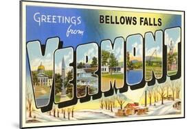 Greetings from Bellows Falls-null-Mounted Art Print
