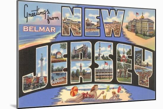 Greetings from Belmar, New Jersey-null-Mounted Art Print