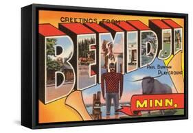 Greetings from Bemidji, Minnesota-null-Framed Stretched Canvas