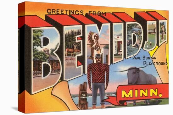 Greetings from Bemidji, Minnesota-null-Stretched Canvas