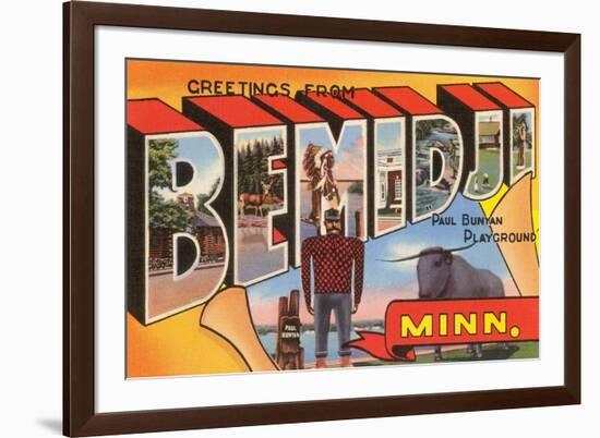 Greetings from Bemidji, Minnesota-null-Framed Art Print