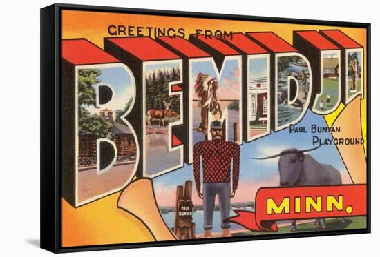 Greetings from Bemidji, Minnesota-null-Framed Stretched Canvas