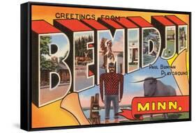 Greetings from Bemidji, Minnesota-null-Framed Stretched Canvas