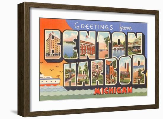 Greetings from Benton Harbor, Michigan-null-Framed Art Print