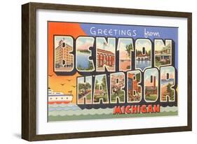 Greetings from Benton Harbor, Michigan-null-Framed Art Print