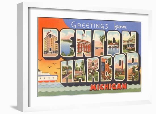 Greetings from Benton Harbor, Michigan-null-Framed Art Print