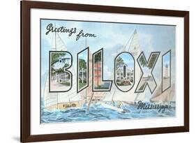 Greetings from Biloxi, Mississippi-null-Framed Premium Giclee Print