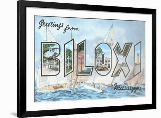 Greetings from Biloxi, Mississippi-null-Framed Premium Giclee Print