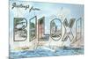 Greetings from Biloxi, Mississippi-null-Mounted Premium Giclee Print