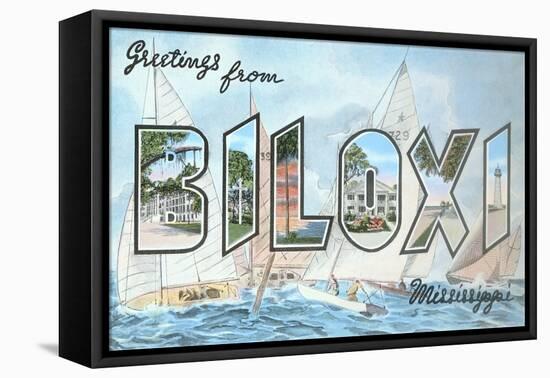 Greetings from Biloxi, Mississippi-null-Framed Stretched Canvas