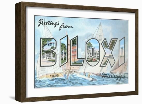 Greetings from Biloxi, Mississippi-null-Framed Art Print