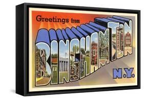 Greetings from Binghamton, New York-null-Framed Stretched Canvas