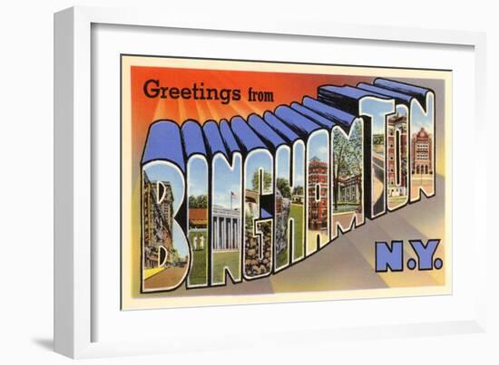 Greetings from Binghamton, New York-null-Framed Art Print