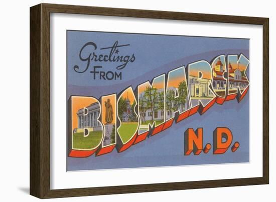 Greetings from Bismarck, North Dakota-null-Framed Art Print