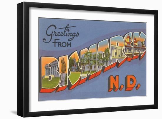 Greetings from Bismarck, North Dakota-null-Framed Art Print