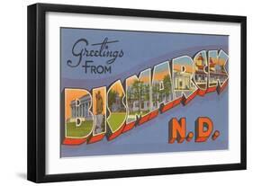 Greetings from Bismarck, North Dakota-null-Framed Art Print
