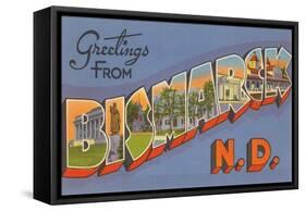 Greetings from Bismarck, North Dakota-null-Framed Stretched Canvas