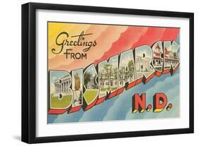 Greetings from Bismarck, North Dakota-null-Framed Art Print