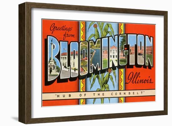 Greetings from Bloomington, Illinois-null-Framed Art Print
