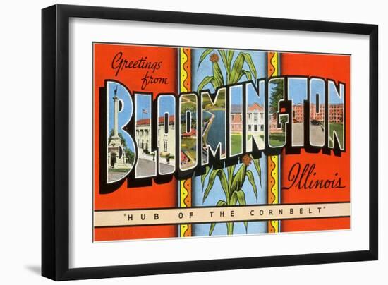 Greetings from Bloomington, Illinois-null-Framed Art Print