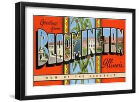 Greetings from Bloomington, Illinois-null-Framed Art Print