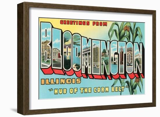 Greetings from Bloomington, Illinois-null-Framed Art Print