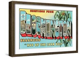 Greetings from Bloomington, Illinois-null-Framed Art Print