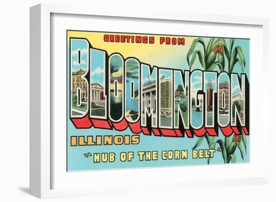 Greetings from Bloomington, Illinois-null-Framed Art Print