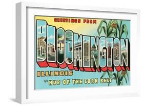 Greetings from Bloomington, Illinois-null-Framed Art Print