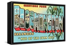 Greetings from Bloomington, Illinois-null-Framed Stretched Canvas