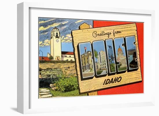 Greetings from Boise, Idaho-null-Framed Art Print