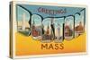 Greetings from Boston, Mass.-null-Stretched Canvas