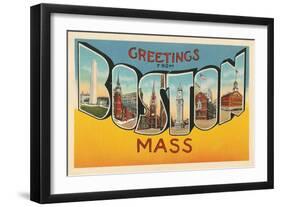 Greetings from Boston, Mass.-null-Framed Art Print