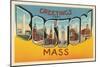 Greetings from Boston, Mass.-null-Mounted Art Print