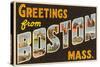 Greetings from Boston, Massachusetts-null-Stretched Canvas