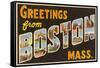 Greetings from Boston, Massachusetts-null-Framed Stretched Canvas