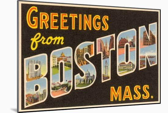 Greetings from Boston, Massachusetts-null-Mounted Art Print