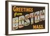 Greetings from Boston, Massachusetts-null-Framed Art Print