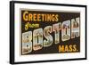 Greetings from Boston, Massachusetts-null-Framed Art Print