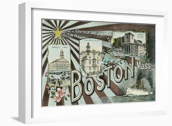 Greetings from Boston-null-Framed Art Print