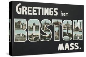 Greetings from Boston-Wild Apple Portfolio-Stretched Canvas