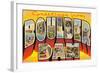 Greetings from Boulder Dam, Nevada-null-Framed Art Print