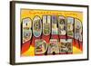 Greetings from Boulder Dam, Nevada-null-Framed Art Print