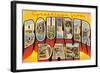 Greetings from Boulder Dam, Nevada-null-Framed Art Print