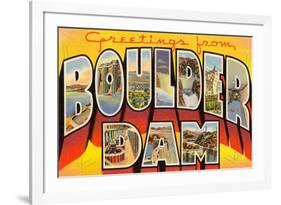 Greetings from Boulder Dam, Nevada-null-Framed Art Print