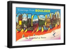 Greetings from Boulder-null-Framed Art Print