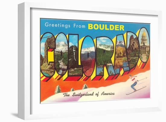 Greetings from Boulder-null-Framed Art Print