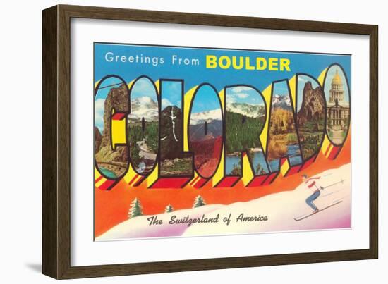 Greetings from Boulder-null-Framed Premium Giclee Print