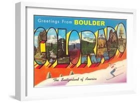 Greetings from Boulder-null-Framed Premium Giclee Print