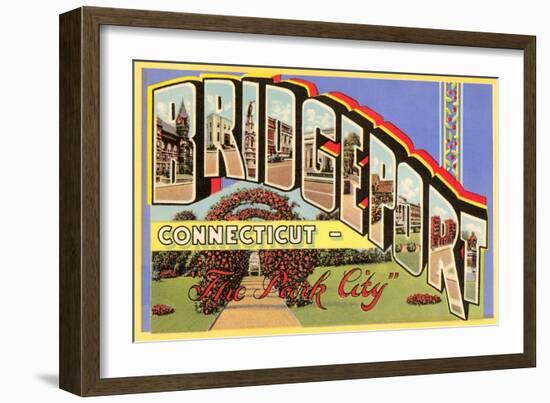 Greetings from Bridgeport, Connecticut-null-Framed Art Print